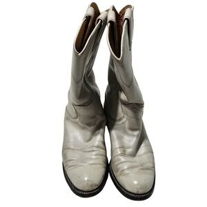 Justin L3713 Women's Cowgirl Boots Leather White Western Style Size 4B
